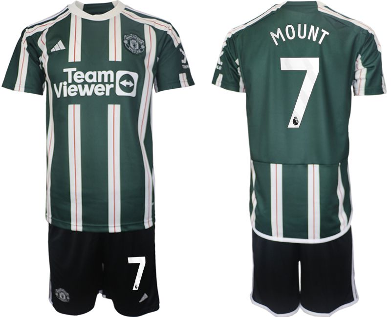 Men 2023-2024 Club Manchester United away green #7 Soccer Jerseys